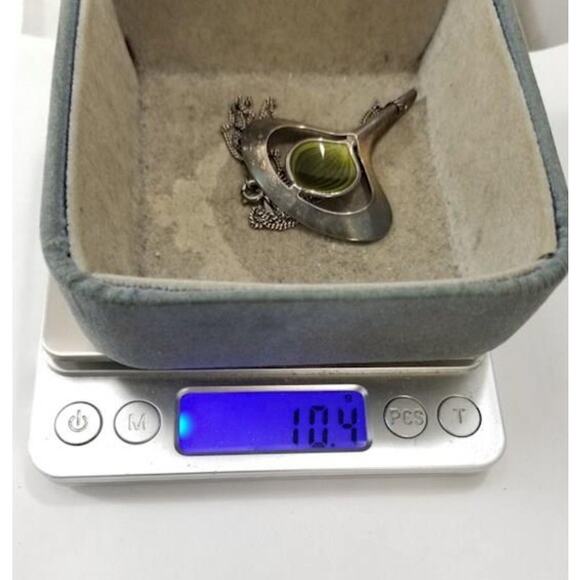 Sterling Silver Aksel Holmsen Norway Enamel Guilloche Modernist Pendant Necklace - Picture 7 of 7